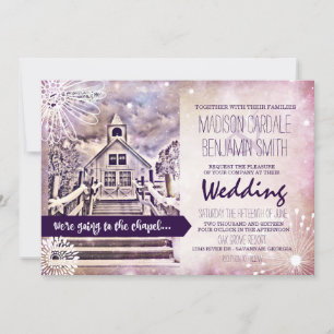 Romantic Wedding Chapel Wedding Invitations