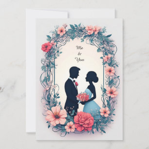 Romantic Wedding Couple in Elegant Gown Invitation