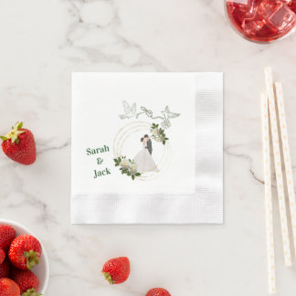 Romantic Wedding Couple napkinDesign | Elegant Bri Napkin