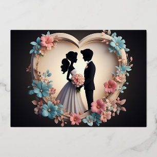 Romantic Wedding Couple Silhouette
