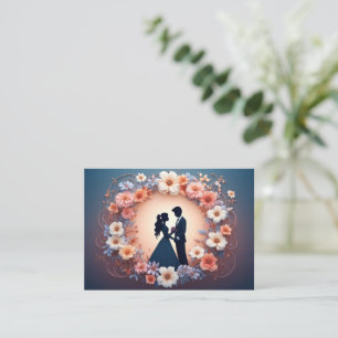 Romantic Wedding Couple Silhouette Enclosure Card