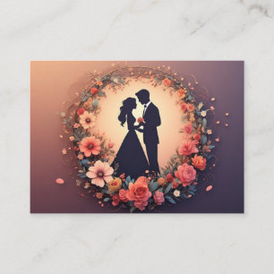 Romantic Wedding Couple Silhouette Enclosure Card