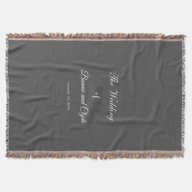 Romantic Wedding Day Celebration Cosy Throw Blanket (Front)