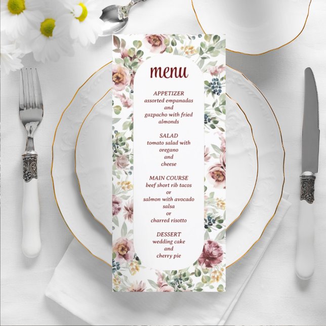 Romantic wedding elegant floral vintage menu (Creator Uploaded)