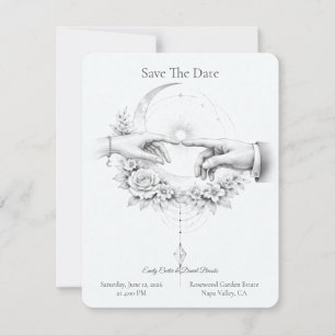 Romantic Wedding Hands Minimalist Design Save The Date
