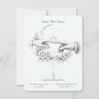 Romantic Wedding Hands Minimalist Design Save The Date