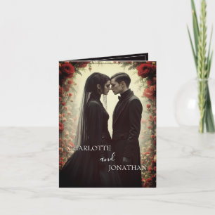Romantic Wedding in Black Elegance Card