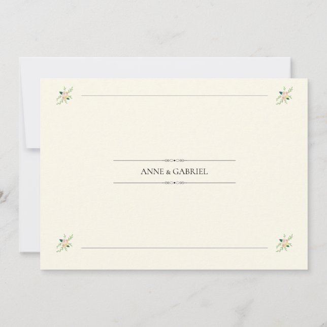 Romantic Wedding Invitation (Back)