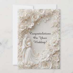 Romantic Wedding Invitation Bride Groom Silhouette