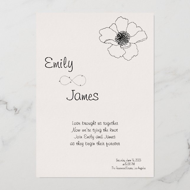Romantic Wedding Invitation – Soft simple elegant  (Front)