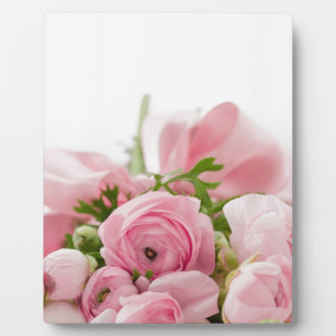 Romantic Wedding Love Soft Pink Flower Bouquet Plaque