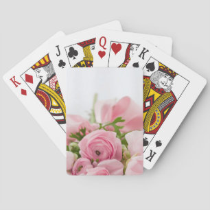 Romantic Wedding Love Soft Pink Flower Bouquet Playing Cards
