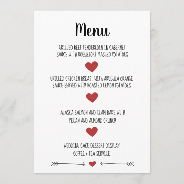 ROMANTIC WEDDING MENU CARD (Front)