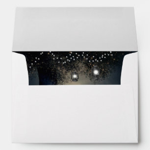 Romantic Wedding Night Moon and Lanterns Envelope
