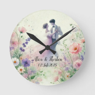 Romantic Wedding pastell Nr.1 Round Clock