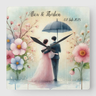 Romantic Wedding pastell Nr.2 Square Wall Clock