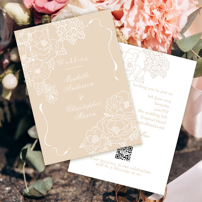 Romantic Wedding Peonies Delicate Ivory Invitation (Creator Uploaded)
