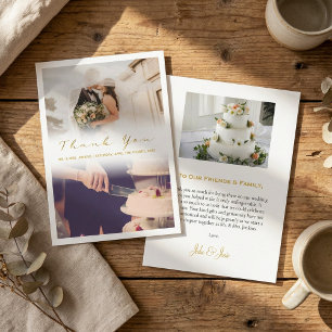 Romantic wedding photo faded effect thank you card