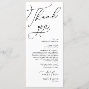 Romantic Wedding Place Setting Thank You Card
