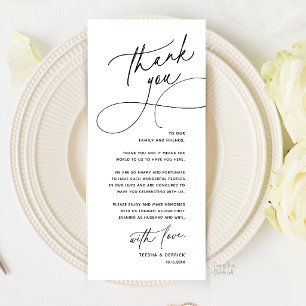 Romantic Wedding Place Setting Thank You Card