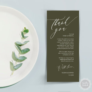 Romantic Wedding Place Setting Thank You Card