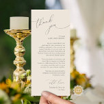 Romantic Wedding Place Setting Thank You Card<br><div class="desc">Wedding Dinner Place Setting Thank You Cards in modern romantic script, dark grey and cream themed. Share the love and show your appreciation to your guests, when they sit down at their seat and read this personalised charming thank you place setting card. It's a wonderful way to kick off your...</div>