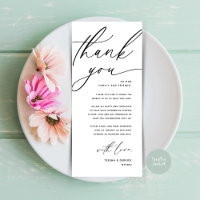 Romantic Wedding Place Setting Thank You Card