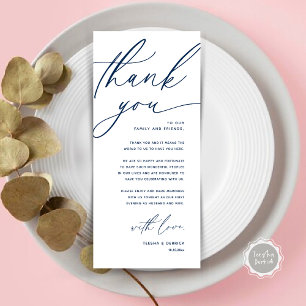 Romantic Wedding Place Setting Thank You Card
