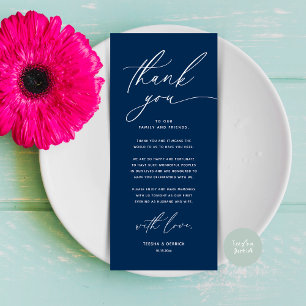 Romantic Wedding Place Setting Thank You Card