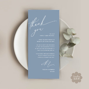 Romantic Wedding Place Setting Thank You Card