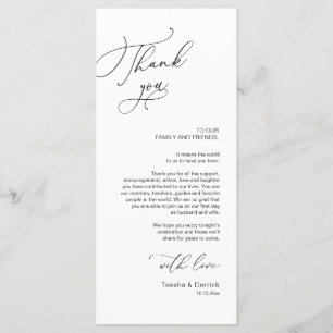Romantic Wedding Place Setting Thank You Card