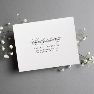 Romantic Wedding Pre-Printed Address RSVP Envelope