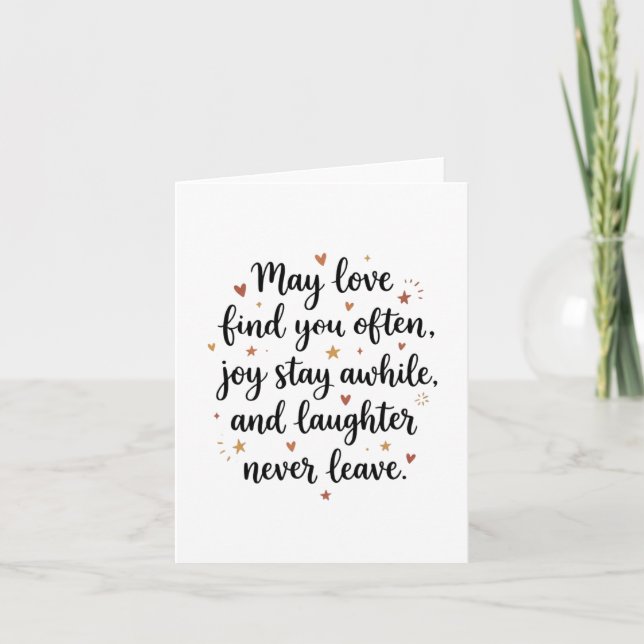 Romantic Wedding Quote Newlywed Bride Groom Card (Front)