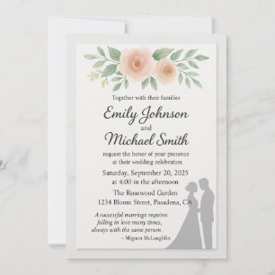 Romantic Wedding Quote with Couple and Flowers – E Invitation
