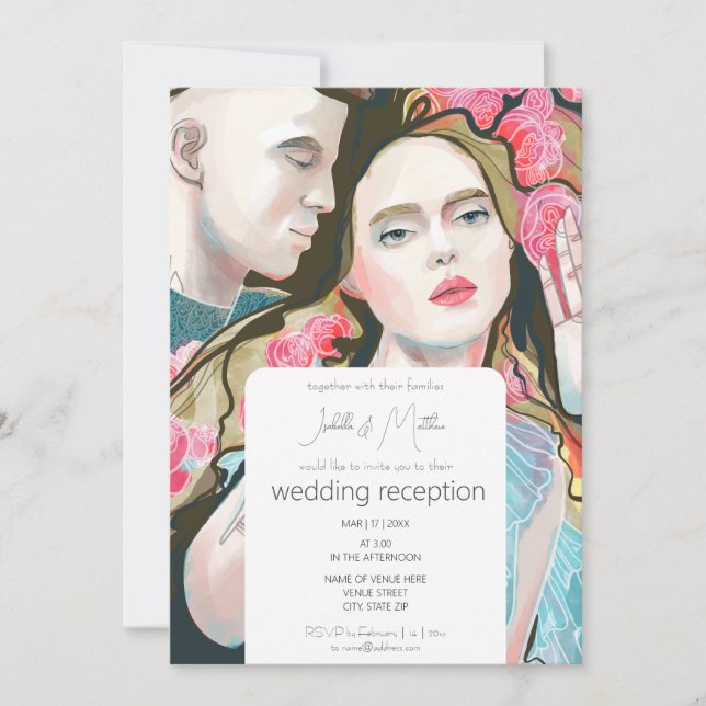 Romantic Wedding Reception Invitation (Front)