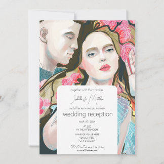 Romantic Wedding Reception Invitation