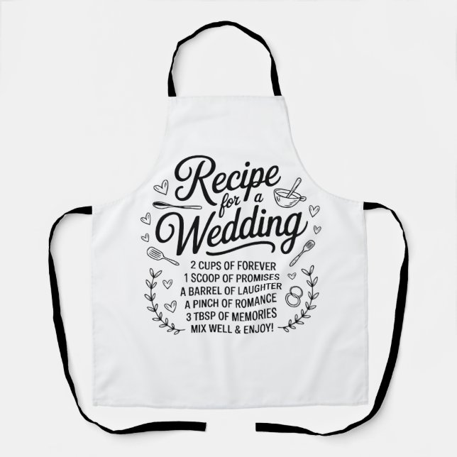 Romantic Wedding Recipe Quote Kitchen – Forever Apron (Front)