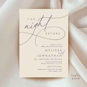 Romantic Wedding Rehearsal Dinner The Night Before Invitation