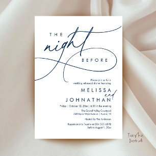 Romantic Wedding Rehearsal Dinner The Night Before Invitation
