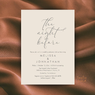 Romantic Wedding Rehearsal Dinner The Night Before Invitation