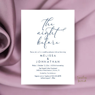 Romantic Wedding Rehearsal Dinner The Night Before Invitation