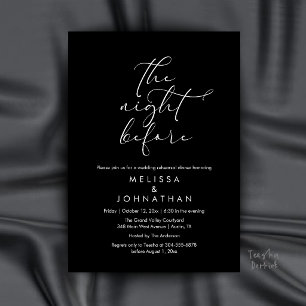 Romantic Wedding Rehearsal Dinner The Night Before Invitation