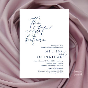 Romantic Wedding Rehearsal Dinner The Night Before Invitation