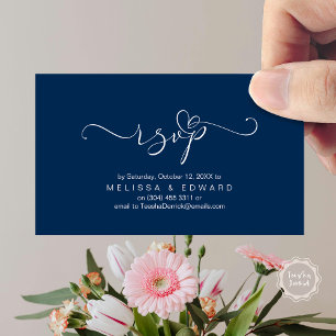 Romantic Wedding RSVP Dinner Invitation Card