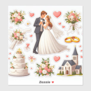 Romantic Wedding Stickers"
