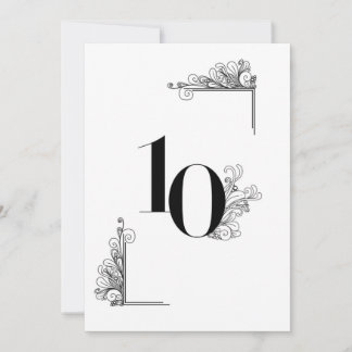 Romantic Wedding table number card