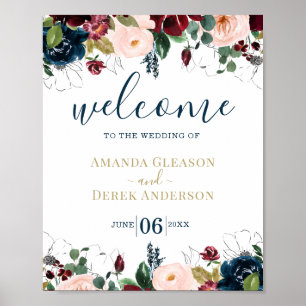 Romantic Wedding Theme Welcome Sign