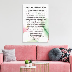 Romantic Wedding Watercolor Love Poem Wall Art 