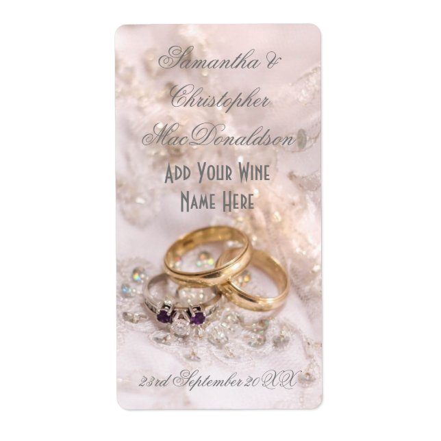 Romantic wedding wine bottle (Front)