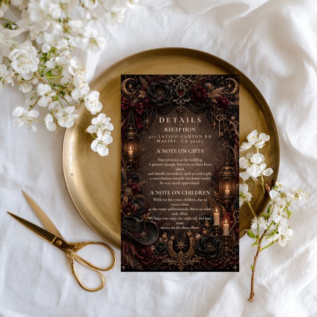 Romantic Western Goth Wedding Enclosure Card (Creator Uploaded)
